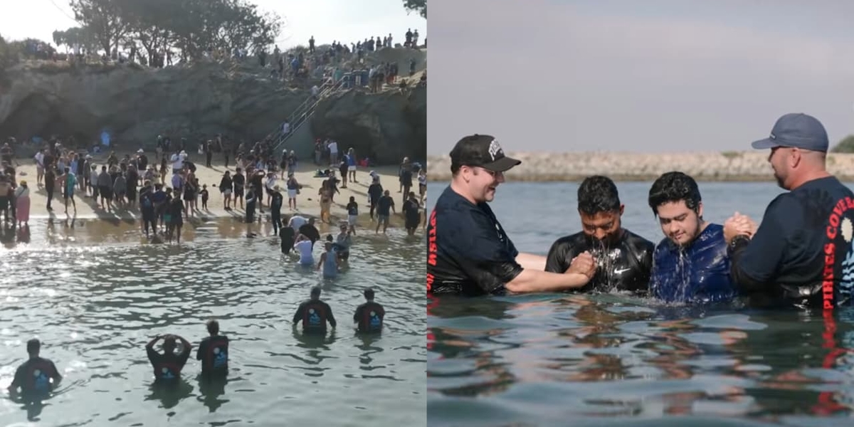 Mais de 800 Pessoas se Batizam na Praia da 'Jesus Revolution' em um Ato de Fé Coletivo