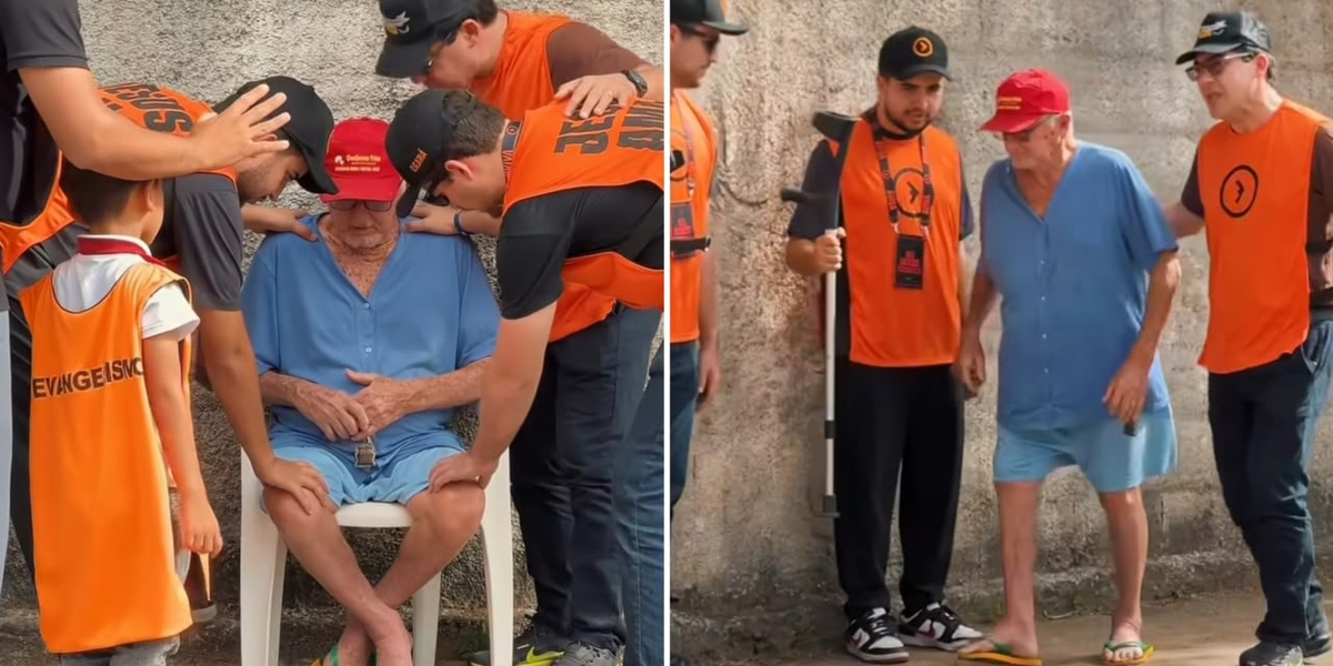 Milagre nas Ruas do Ceará: Idoso Abandona Muletas e Aceita Jesus em Evangelismo